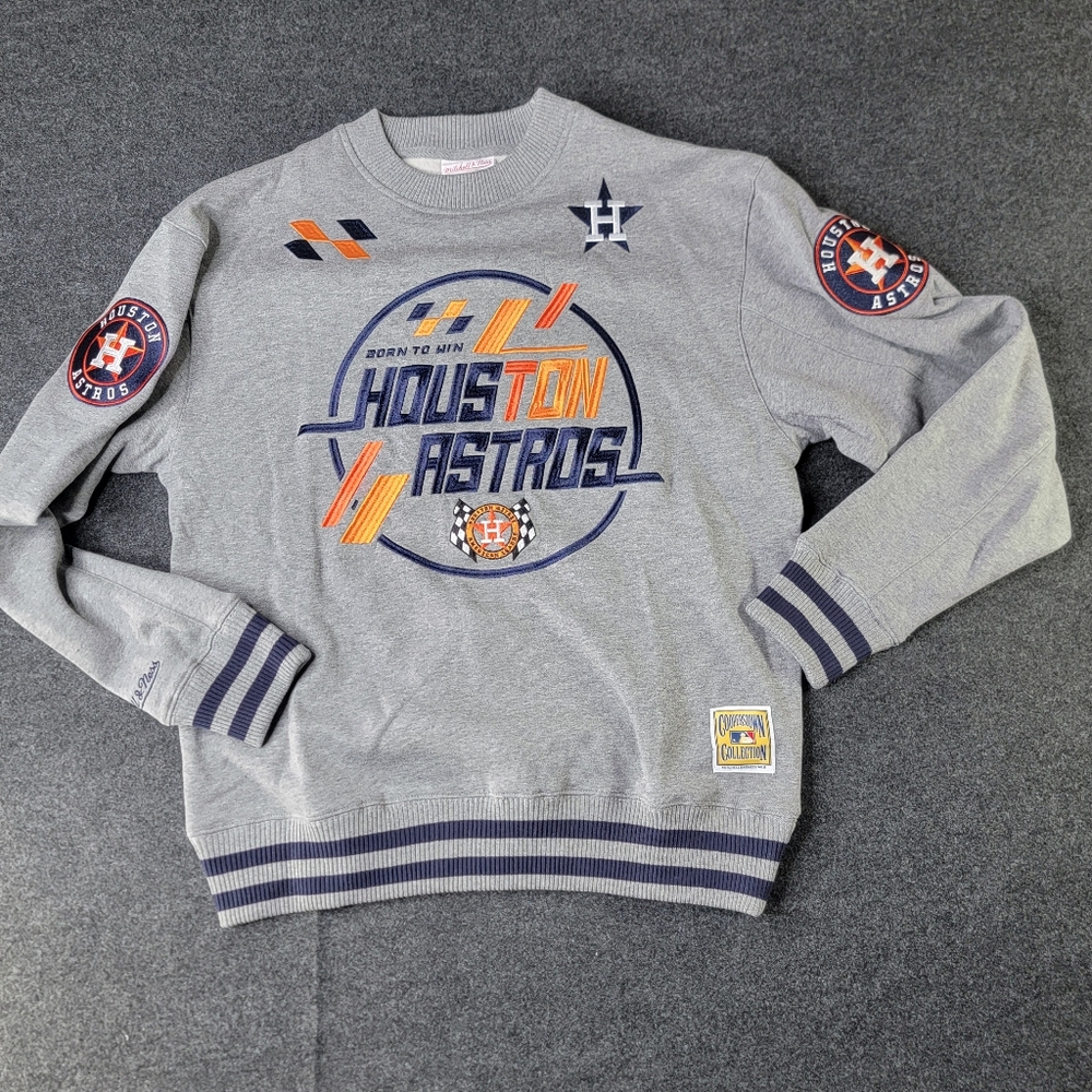 Mitchell & Ness Houston Astros Men’s Crewneck Sweatshirt Size Small Grey New